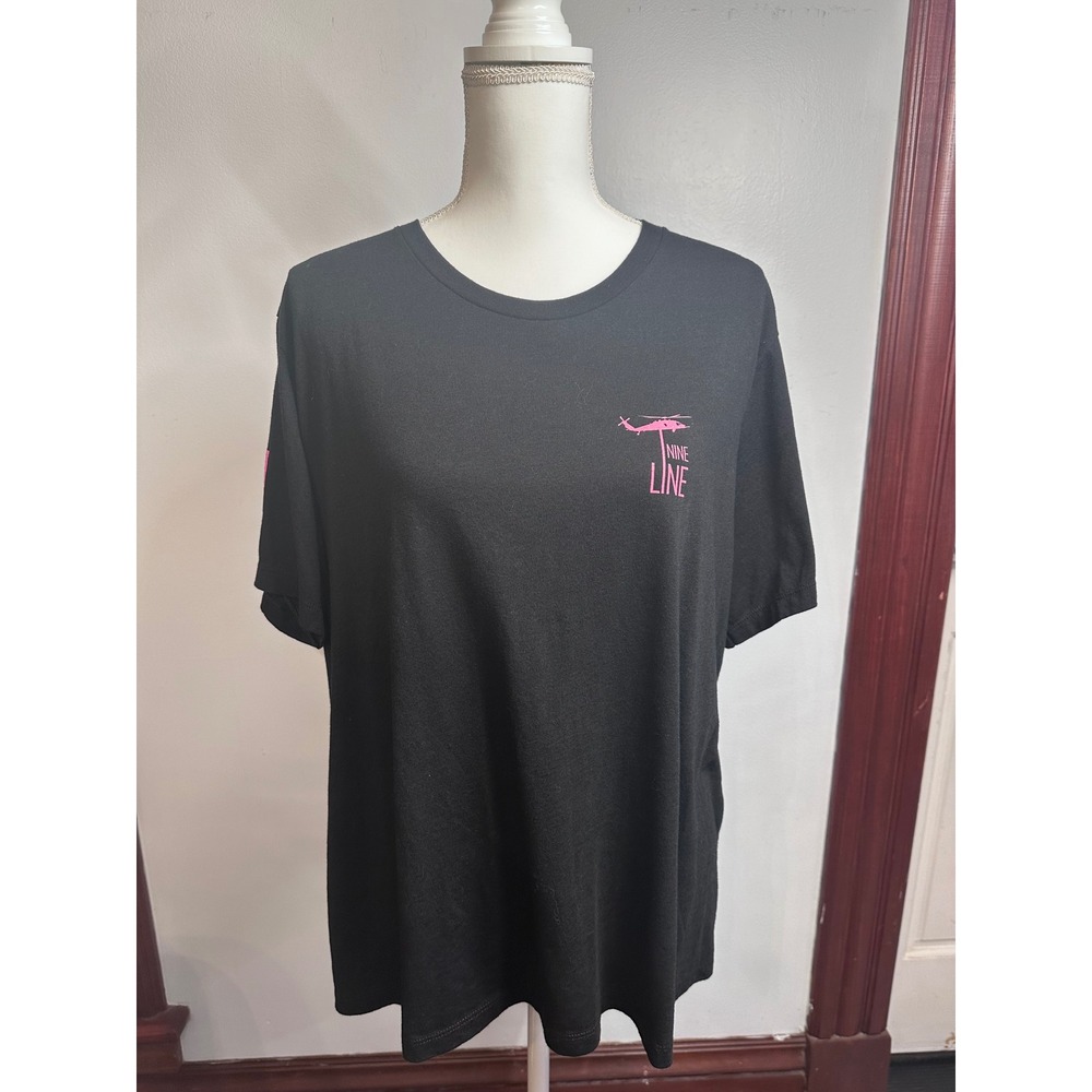 Nine Line Apparel Mens One Fight Breast Cancer Awareness T-Shirt Black 2XL